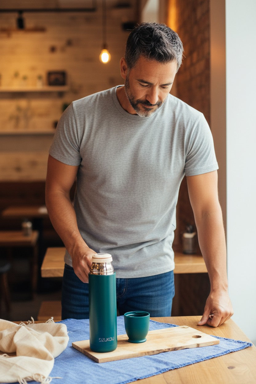 Umium Vert – Thermos Inox avec Gobelet Forêt
